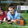 Hand Crank Solar Radio,Solar Emergencyy Hand Crank Weather Radio | 3 Way Charging Weather Power Bank for Travel Long Road Trips Indoor Outdoor Camping view 3