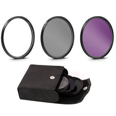 55mm Digital Camera Lens Filter UV+CPL+FLD Set for Cannon for Olympus for Sony
