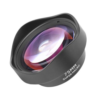 SPONGL Professional 75mm Macro Lens DSLR Effect Clip-on Phone Lens External Telephoto Lens for Most Smartphones Black