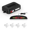 Car Auto Vehicle Reverse Backup Sensor System with 4 Parking Sensors Distance Detection + Sound Warning + LED Distance Display (White Color) view 1