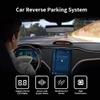 Car Auto Vehicle Reverse Backup Sensor System with 4 Parking Sensors Distance Detection + Sound Warning + LED Distance Display (White Color) view 2