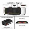 Car Auto Vehicle Reverse Backup Sensor System with 4 Parking Sensors Distance Detection + Sound Warning + LED Distance Display (White Color) view 3