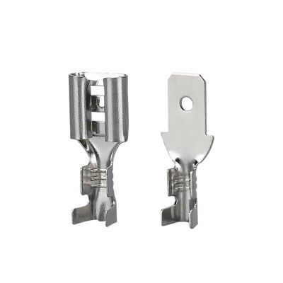 100Set 2.8 4.8 6.3mm Male and Female Plug-in Spring terminals Wire Insert Connector with Transparent Sheath Electrical Cable Docking(Male 2.8)