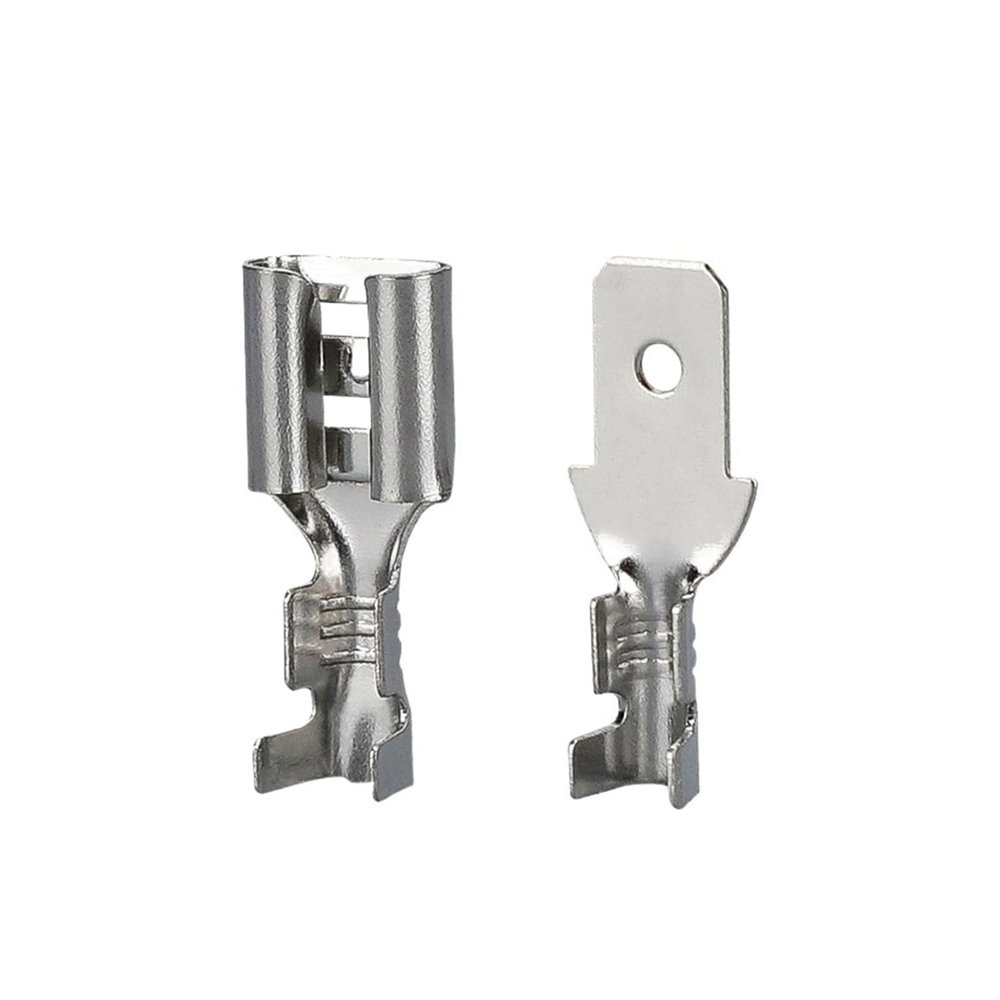 100Set 2.8 4.8 6.3mm Male and Female Plug-in Spring terminals Wire Insert Connector with Transparent Sheath Electrical Cable Docking(Male 2.8)