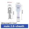 100Set 2.8 4.8 6.3mm Male and Female Plug-in Spring terminals Wire Insert Connector with Transparent Sheath Electrical Cable Docking(Male 2.8) view 2