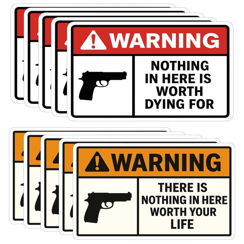 10Pcs(5In) Nothing in Here is Worth Dying for Sticker - There is Nothing in Here Worth Your Life Bumper Sticker