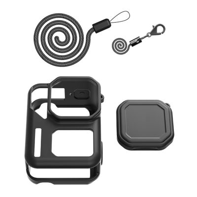 SPONGL Silicone Protective Case and Lens Covers with Lanyard for AcePro2 Action Camera Full Body and Lens Protections