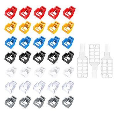 35 PCS RJ45 Network Port Security Lock with 3 Key,Removable Ethernet Cable Lock, Provide Physical Protection for Laptops, Computers and RJ45 Network Devices (5 PCS Per Color)