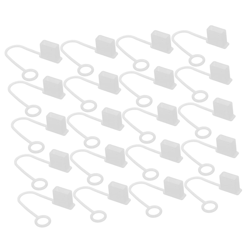 HOUDERCO 30pcs USB Male Dust Plug Caps Silicone Charging Port Protectors for USB Female Interface Transparent Cap for Enhanced Port Protection and Durability