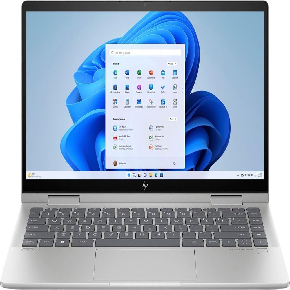 HP Envy x360 2-in-1 Laptop 2023 14 FHD 1920 x 1080 Display Touchscrenn, Intel Core i7-1355U, 10-core, Intel Iris Xe Graphics, 16GB DDR4, 1TB SSD, Backlit Keyboard, Fingerprint, Windows 10 Home