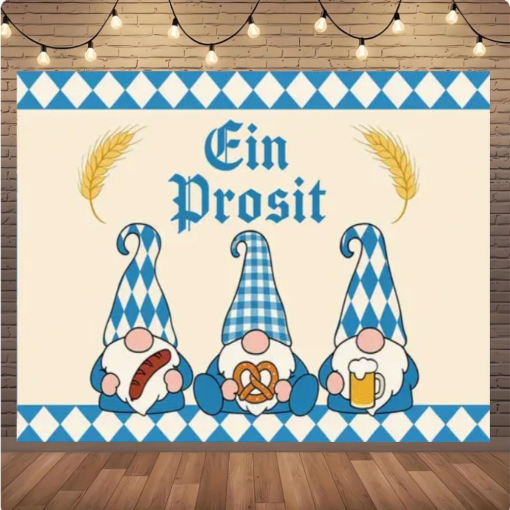 10x8 feet Oktoberfest PartyGerman Oktoberfest Banner DecorationPlayful ElfMunich OktoberfestGerman Bavarian Holiday Party Decoration