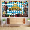 10x8 feet German Oktoberfest Decoration Party Banner with Bavarian Band Muffins and Beer Glasses Blue and Yellow Oktoberfest Banner view 3
