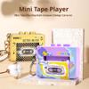 Retro Mini Tape Recorder Keychain, Retro Cassette Player, Recordable Mini Cassette Tape Player Keychain with Music Microcassette Player, Portable Keychain Gifts view 4