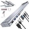 8-in-1 USB-C Laptop Stand, Adjustable Height Ergonomic Elevation Portable Laptop Stand with Docking Station Have 8 Essential Ports, 4k Hdmi, Usb-C/A SD/TF Port for Macbookpro/Air/Dell/Hp/Lenovo (5in1) view 1