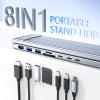 8-in-1 USB-C Laptop Stand, Adjustable Height Ergonomic Elevation Portable Laptop Stand with Docking Station Have 8 Essential Ports, 4k Hdmi, Usb-C/A SD/TF Port for Macbookpro/Air/Dell/Hp/Lenovo (5in1) view 2