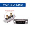 7W2 High Current Connector D-SUB Adapter 5+2 Jack Machined Pin Full Gold Flash Wire 20A 30A 40A 1Pcs(30A Male) view 2