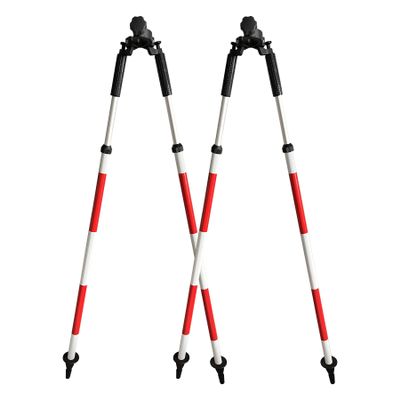 2 Pack Telescopic Bipod GPS Rover Rod Bipod for RTK GNSS Total Station, Mini Prism Pole Bipod Monopods Surveying (Red & White)