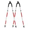2 Pack Telescopic Bipod GPS Rover Rod Bipod for RTK GNSS Total Station, Mini Prism Pole Bipod Monopods Surveying (Red & White) view 1