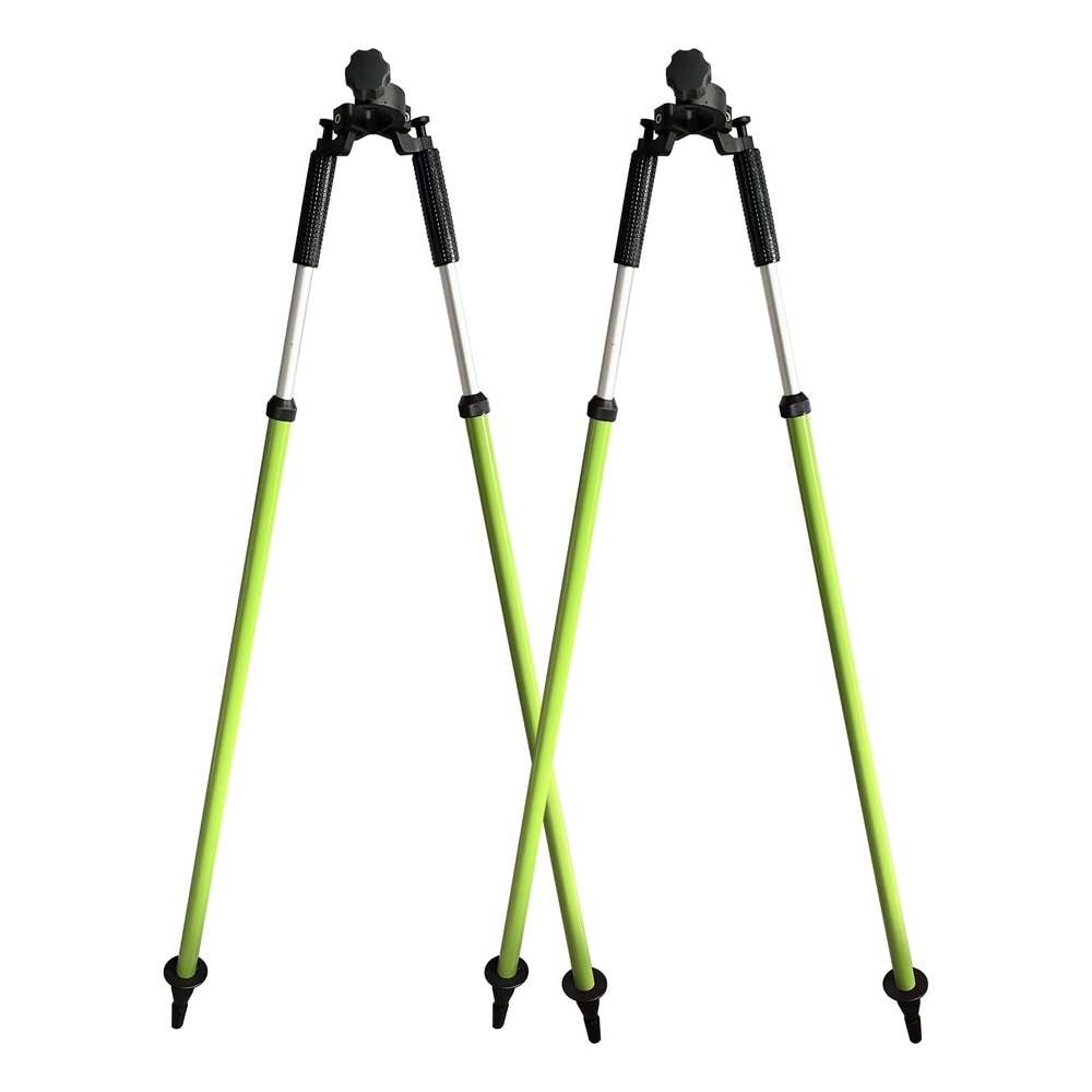 2 Pack Telescopic Bipod GPS Rover Rod Bipod for RTK GNSS Total Station, Mini Prism Pole Bipod Monopods Surveying (Green)
