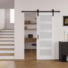 5-Lite Frosted Glass White Primed Sliding Barn Door with Installation Hardware Kit(No Assembly Required)32"x80" view 4