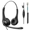 Phone Headsets for Office Phones - Corded Telephone Headset w/Noise Canceling Mic, Headset for Phones Landline Office Compatible with Polycom Plantronics Nortel Toshiba Mitel ShoreTel Deskphones etc view 1
