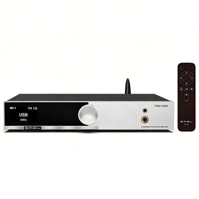 SMSL AS400 DAC Headphone Amplifier 165W2 Class D Amplifier 2.1 Channel Speaker/Subwoofer(Preamp) 6.35/4.4mm Headphone Output USB/Opt/Coax/HDMI ARC/RCA/Phono/IS Input(Silver)