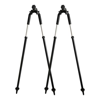 2 Pack Telescopic Bipod GPS Rover Rod Bipod for RTK GNSS Total Station, Mini Prism Pole Bipod Monopods Surveying (Black)