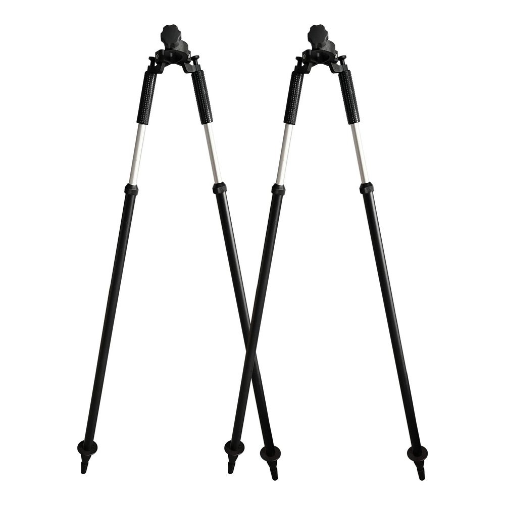 2 Pack Telescopic Bipod GPS Rover Rod Bipod for RTK GNSS Total Station, Mini Prism Pole Bipod Monopods Surveying (Black)