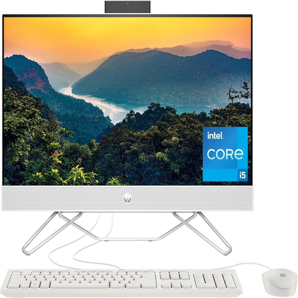 HP 2025 All-in-One Desktop | 24-CB100 | 23.8" 1920x1080 Touchscreen IPS | Intel-10 Core i5-1235U | 32GB DDR4 | 2TB SSD | Win11 Pro | Wi-Fi 5 - Bluetooth 5-1080p HD Camera - Starry White