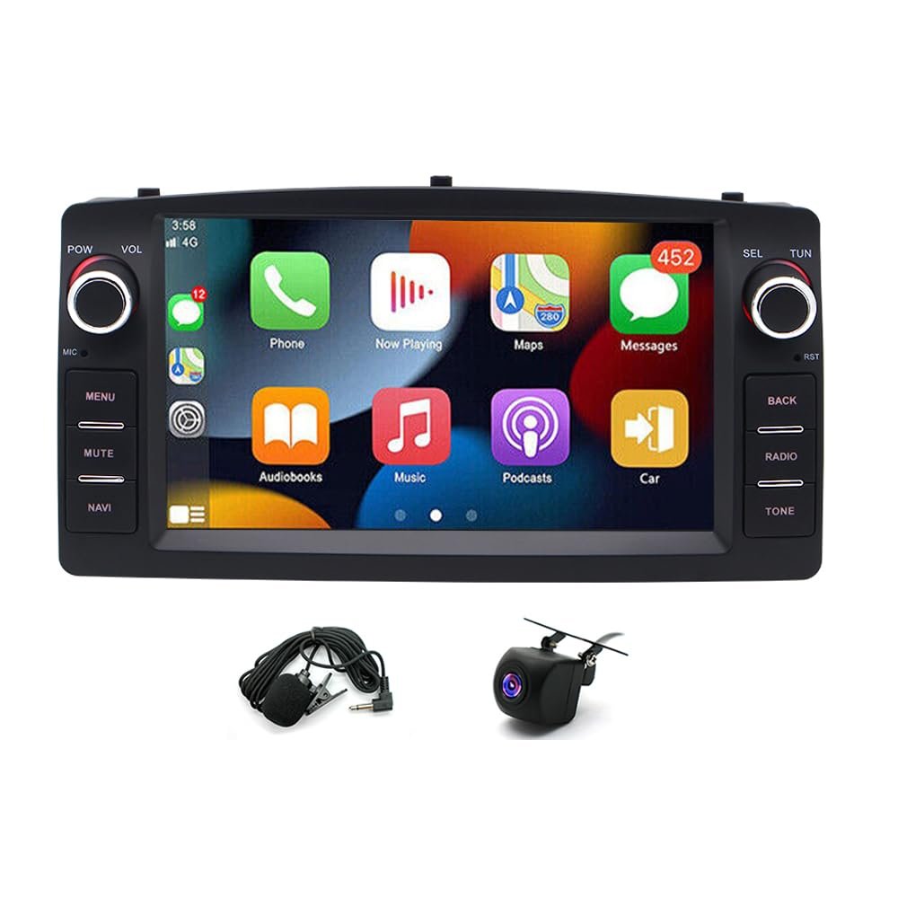 2G+64G Android 13 Double Din Car Stereo for Toyota Corolla 2000-2006 with Wireless Carplay Android Auto Radio,7Inch Touch Screen Head Unit Bluetooth WiFi FM SWC Split Screen + AHD Backup Camera/Mic