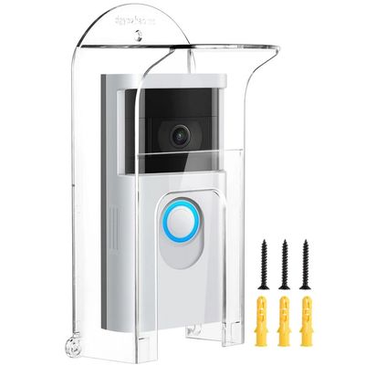 Deskium Outdoor Transparent Doorbell Shield, Rainproof Cover For Ring 1/2/3/4/Pro/Pro 2/Wired Video Doorbells