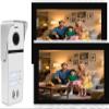 Wired Video Doorbell Intercom System 2 Units 10 Inches Touch Monitor Video Door Phone Kit,Support Monitoring,3 in 1 Unlock,2-Way Intercom for Apartment Home,Tuya (1 doorbell(w) + 2 Monitor(s)) view 1