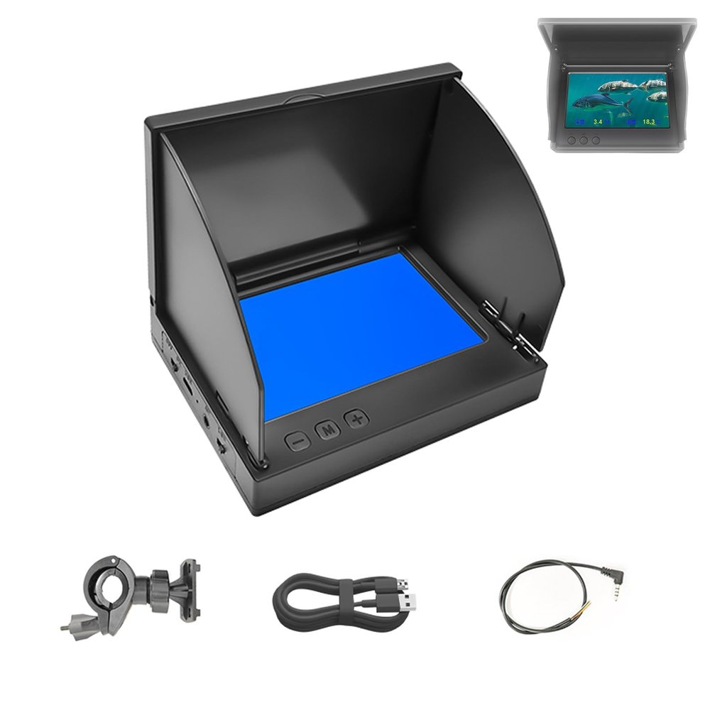 Display for Fish Finder with Temperature and Depth Sensing, IPS High Brightness Display Screen, Adaptable to All Fish Finder Cameras on The Market(4.3inch)