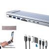 8-in-1 USB-C Laptop Stand, Laptop Docking Station with 4k HDMI, 100w Pd Charging, USB 3.0, Sd/Tf Card Slots, Dual USB-C Ports Compatible for Offices, Corporate Desks, Cafes (5-in-1) view 1