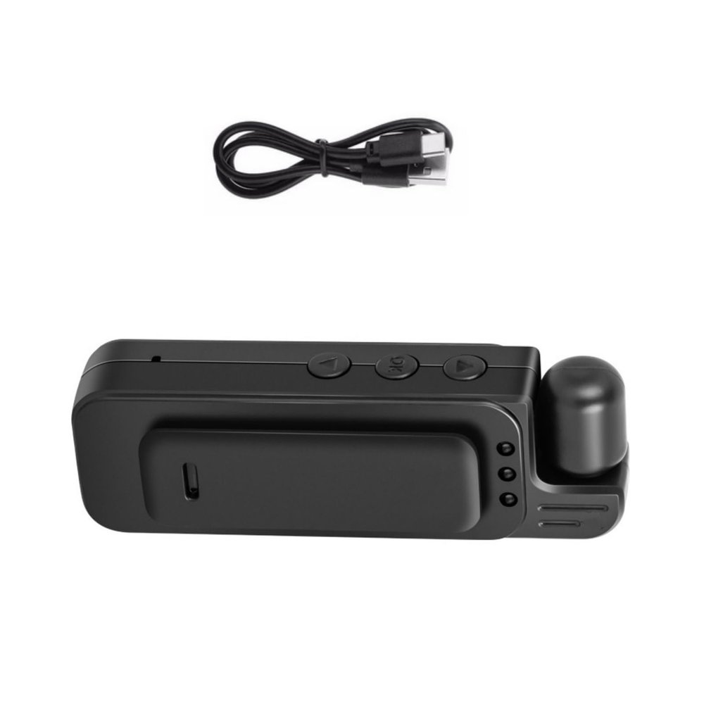 Mini Body Camera 1080P Portable Video Camcorder with 180 Rotatable Lens Parts Accessory