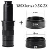 1pc Adjustable 120X 180X 300X Zoom C Mount 0.3X 0.5X 0.7X 1.5X 2X Barlow Glass Lens for Microscope Camera Objective Lens(180X-0.5X-2X) view 2