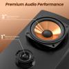 BESTISAN Active Bookshelf Speakers, 50W BT Home Speakers, 3 Woofer, 1 Silk Dome Tweeter PC Speakers, RCA Speakers for Desktop/Turntable/TV, Bass & Treble Adjustable, Headphone Port for Gaming view 2