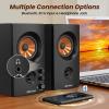 BESTISAN Active Bookshelf Speakers, 50W BT Home Speakers, 3 Woofer, 1 Silk Dome Tweeter PC Speakers, RCA Speakers for Desktop/Turntable/TV, Bass & Treble Adjustable, Headphone Port for Gaming view 3