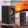 BESTISAN Active Bookshelf Speakers, 50W BT Home Speakers, 3 Woofer, 1 Silk Dome Tweeter PC Speakers, RCA Speakers for Desktop/Turntable/TV, Bass & Treble Adjustable, Headphone Port for Gaming view 4