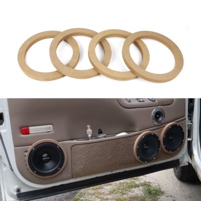 Hovom 4PCS 4" Wooden Speaker Spacer Rings, Universal Speaker 4 Inch Wooden Ring Spacer, MDF Wood Rings for Car Speakers, Subwoofer Mounting Spacers Ring Adapter Bracket Holder (4 inches)