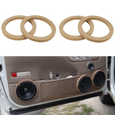 Hovom 4PCS 6.5" Wooden Speaker Spacer Rings, Universal Speaker 6.5 Inch Wooden Ring Spacer, MDF Wood Rings for Car Speakers, Subwoofer Mounting Spacers Ring Adapter Bracket Holder (6.5 inches)