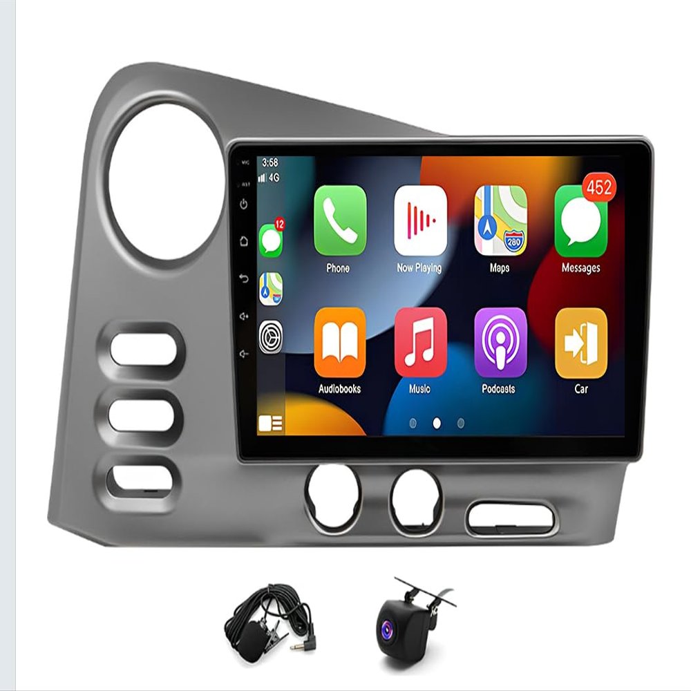 with CarPlay Android Auto Navigation Stereo GPS Radio Compatible for Matrix for Pontiac for Vibe 2003-2004, 9Inch Touchscreen Car Radio with AHD Camera Mic