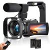 lovpo Camcorder Video Camera 4K HD 48MP Vlogging Camera for YouTube 3.0" Touch Screen Camcorder, 18X Digital Zoom Camera Recorder with Microphone, Stabilizer, Lens Hood, Remote and 2 Batteries view 1