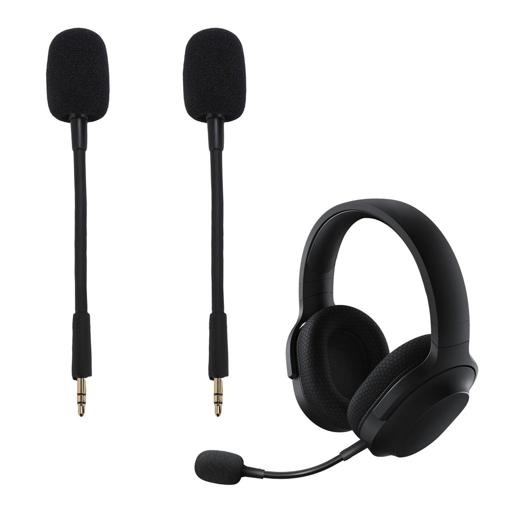 Gugxiom 2 Pcs Gaming Headset Mic Replacement Fit for Barracuda X, Noise Reduction Headphone Mic Attachment, 3.5mm Detachable Microphone Boom for Barracuda X (Black)