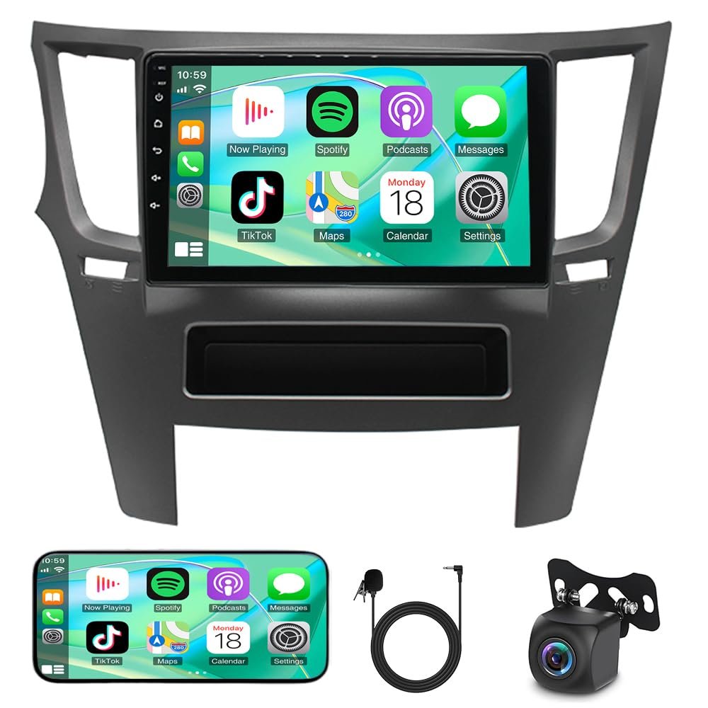 Surakey Car Stereo Radio Compatible for Subaru Outback Legacy 2009 2010 2011 2012 2013 2014 Android 14 for Carplay 9 inch Touch Screen GPS Navigation Bluetooth,WiFi/FM/RDS Radio 2+64GB