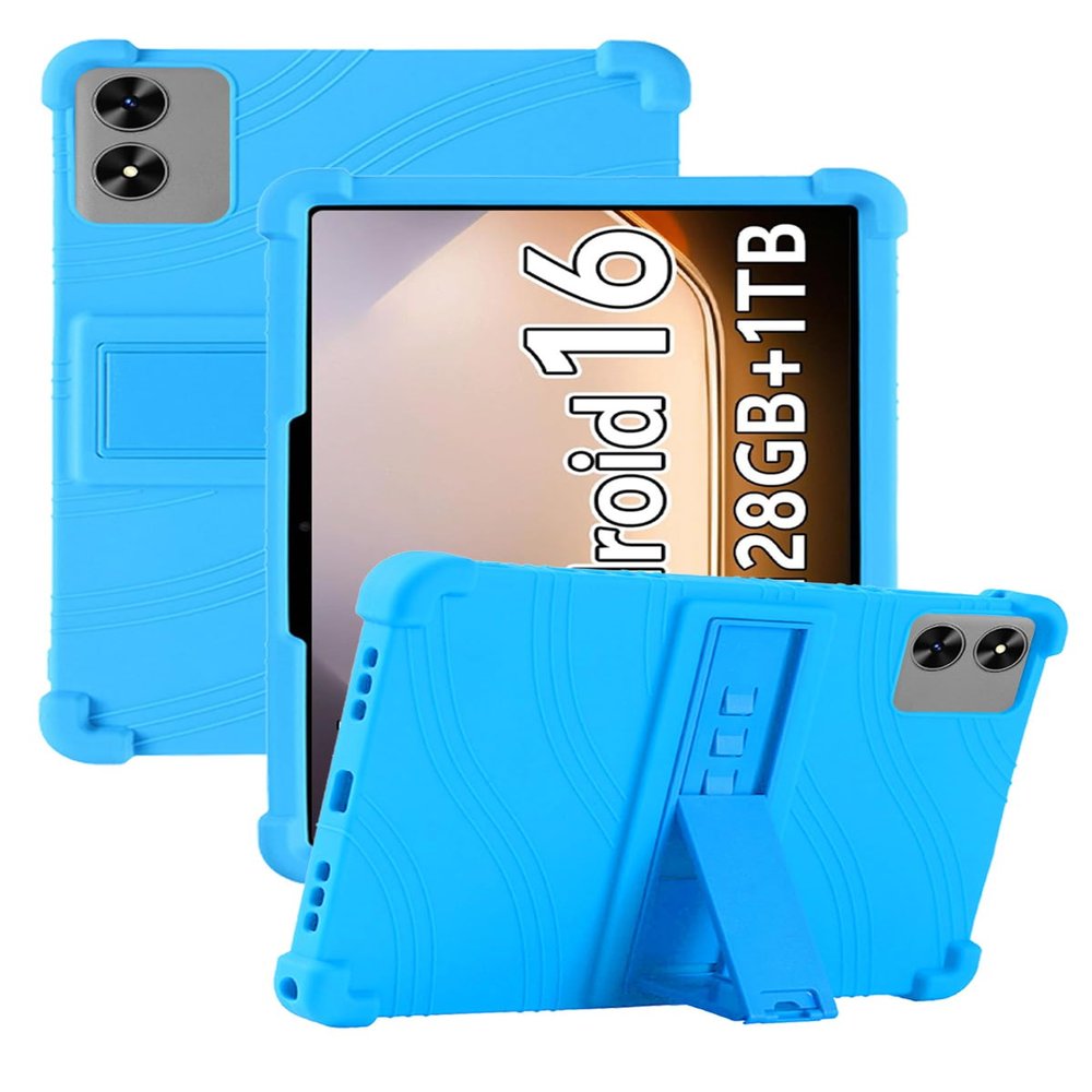 10.1" Case for SHARECLOUD P10/P10_T/Frameflow P10_A/FIRYMID P10/1060C Android Tablet, Soft Silicone Kids Friendly Cover with Adjustable Stand, Drop-Proof (Sky Blue)