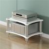 AV Media Stand, Component Cabinet Corner Shelf Audio Rack Tower CD Player Stand for Home/Office/Audio Video/DJ(White,2 Tier-60x50x40cm) view 1