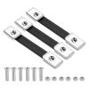 PATIKIL 3 Pieces 6.3 Inches Speaker Cabinet Strap Handles, Handle Pull Metal Caps Buckle Grasp Strap Hardware for Speaker Flight Case, Silver view 1