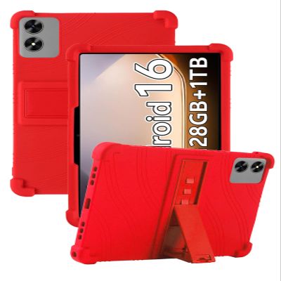 10.1" Case for SHARECLOUD P10/P10_T/Frameflow P10_A/FIRYMID P10/1060C Android Tablet, Soft Silicone Kids Friendly Cover with Adjustable Stand, Drop-Proof (Red)