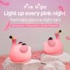 DADYLOBO Pink Flamingo Night Light for Kids, Dimmable Silicone LED Baby Nursery Night Light, Funny Nightlight Girls Trendy Gifts, Rechargeable Bedside Lamp Kawaii Pink Decor for Bedroom Home Office view 2